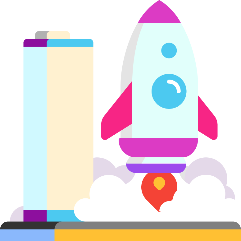 Rocket launch illustration symbolizing Edventures growth and launch